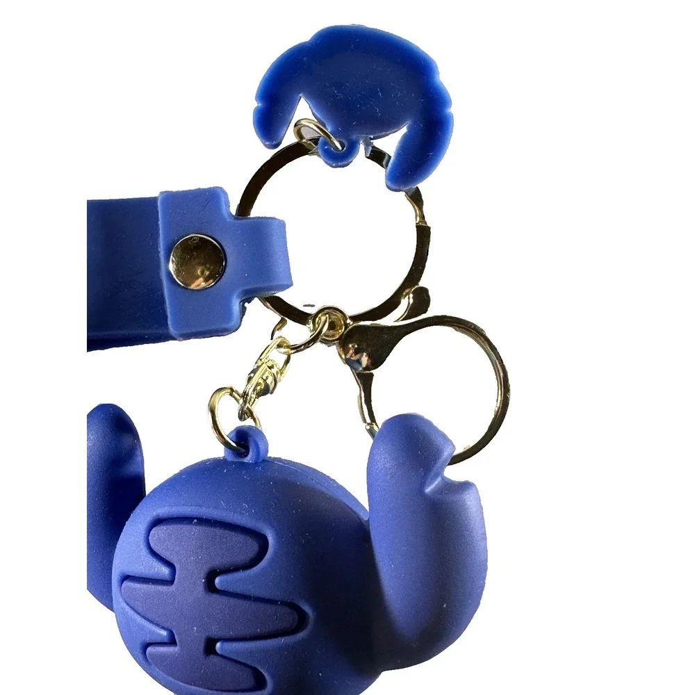 DIsney Lilo & Stitch 3D PVC cartoon keychain with wrist strap/backpack